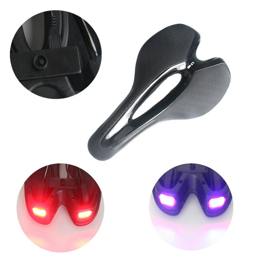 Durable Bicycle Saddle with USB Charging Light MTB Road Bike Seat Cushion