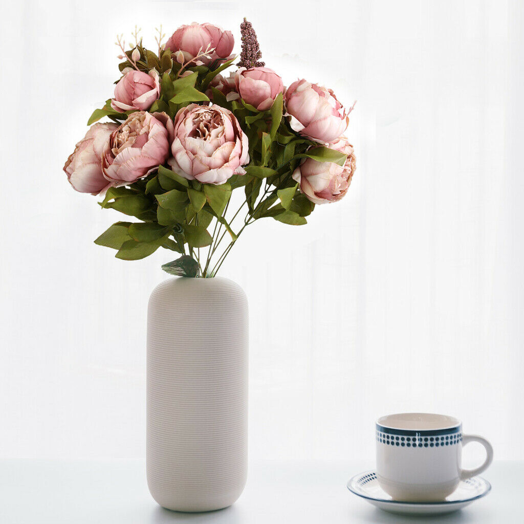 Pink Artificial Silk Peony Silk Flowers Bouquet Home Decorations