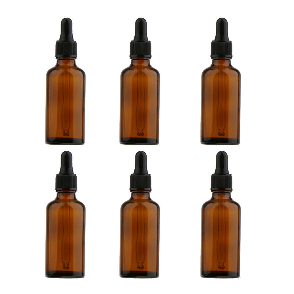 Amber Glass Bottles with Eye Droppe for Essential Oils 50ml/30ml--pack of 12