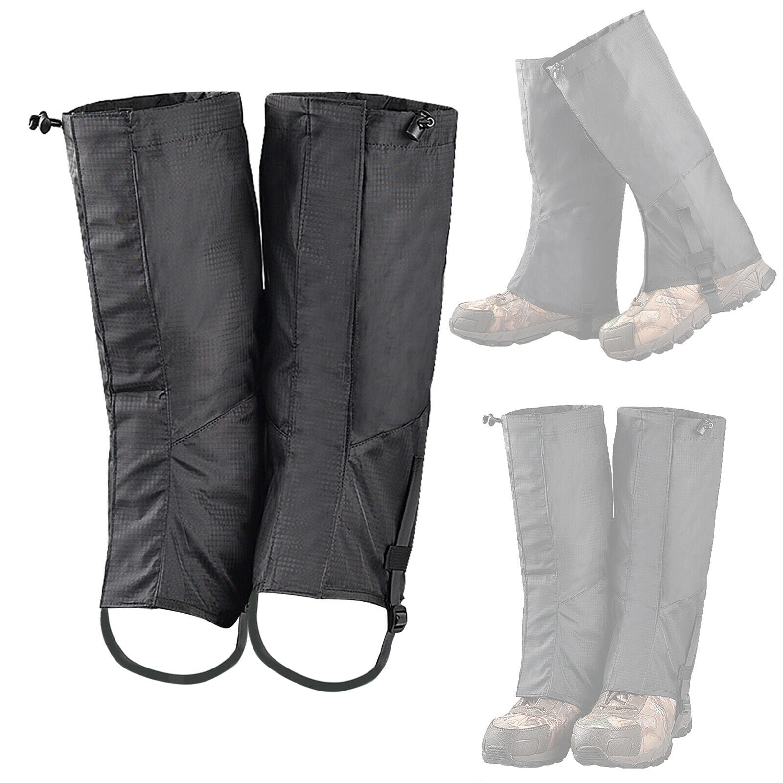 Leg Gaiters Waterproof Oxford Fabric Foot Strap Durable for Hiking Men Women