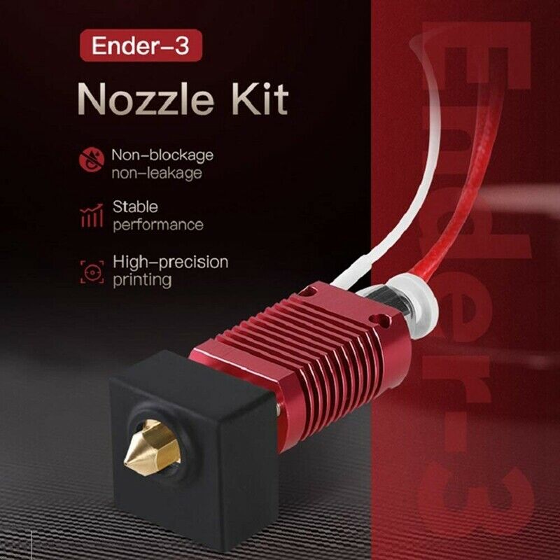 Hotend Kit for MK8 Extruder,Heating Block with Silicone Cover and 5 X0.4mm NozL2