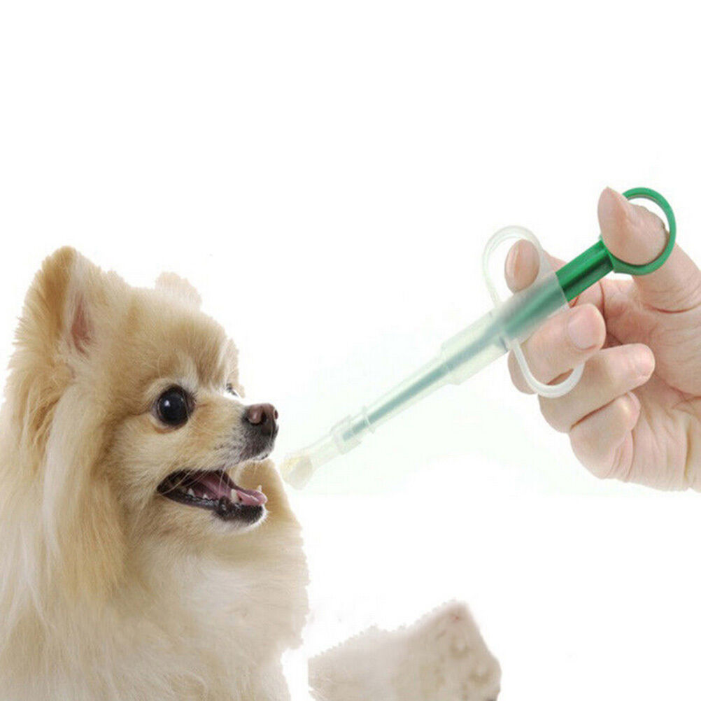 Pet Dog Cat Capsule Tablet Pill Gun Piller Pusher Syringe Doser- Green - mdXJGR