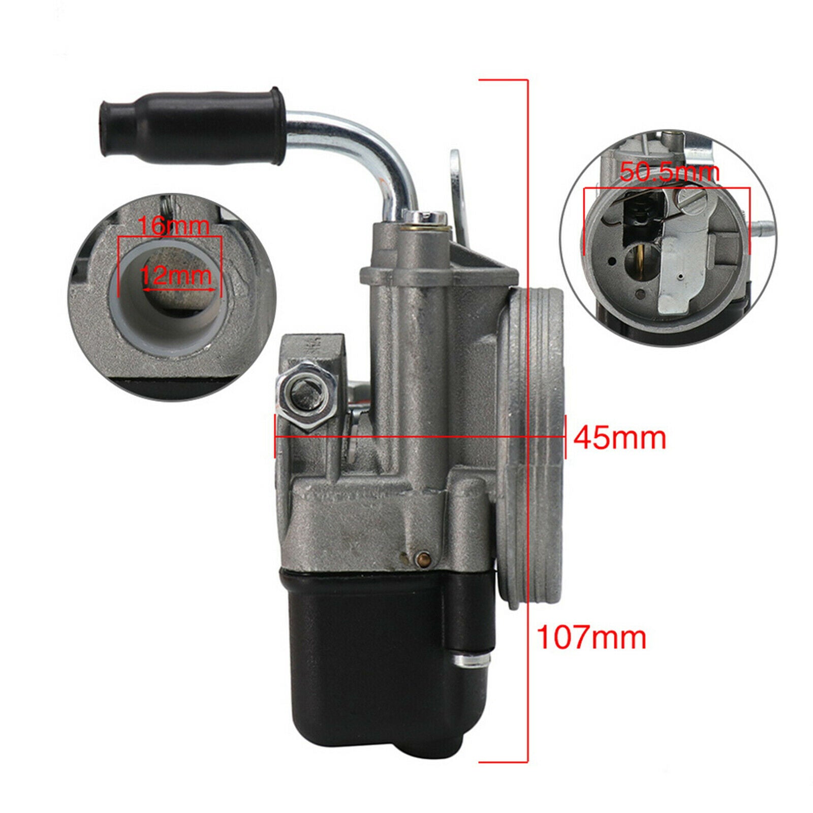 12mm Motorcycle Carburetor for SHA 12.12 R2219 for Scooter 2 Stock 50-100CC