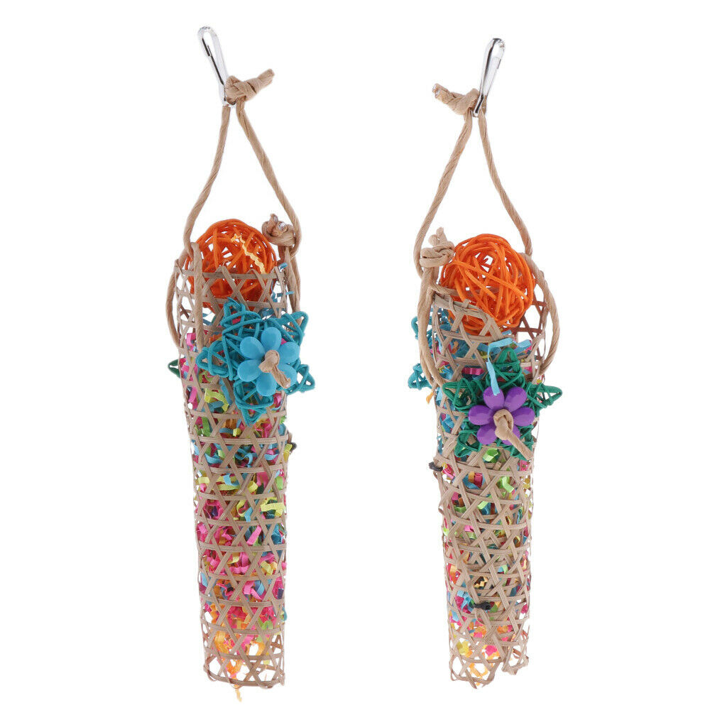 2 Packs Birds Parrots Chew Rattan Toys Parrots Forgaing Toys Bird Cockatoo