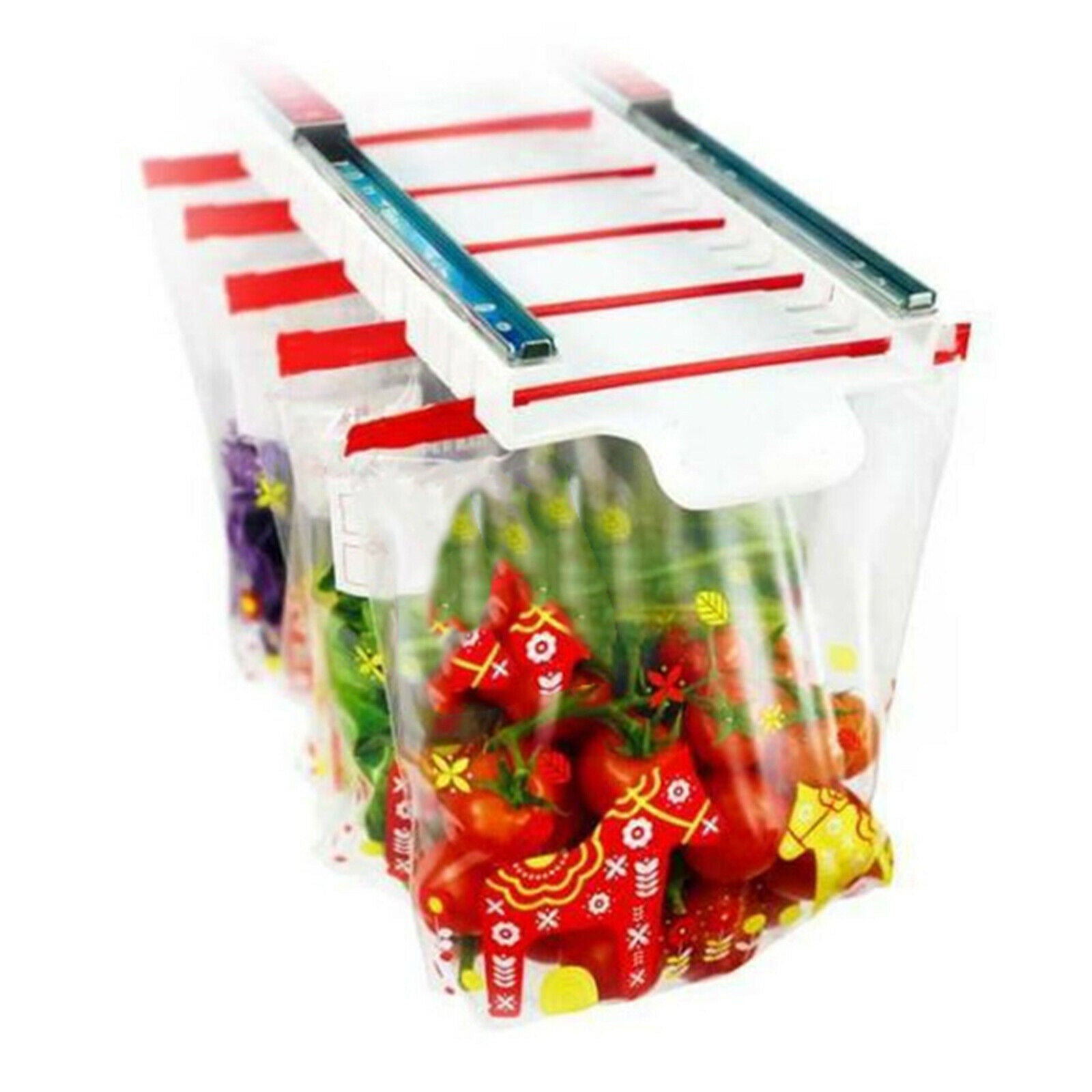 Bag Storage Organizer Rack 10 Slots for Fridge Freezer Drawer Hanger