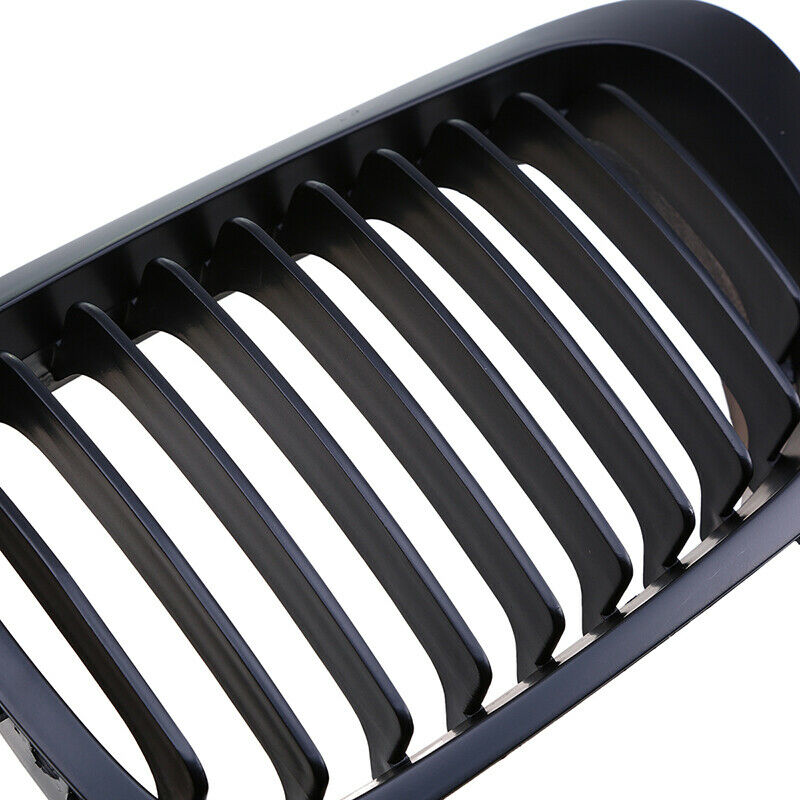 Matte Black Style Front Kidney Grille Grills Dual Slat For 1998-02 BMW E46 2Door