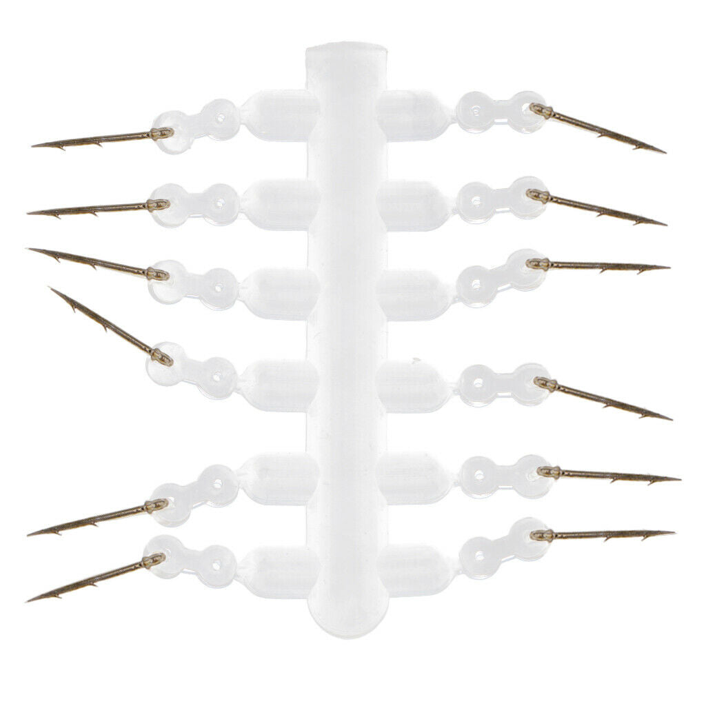 12pcs Bait Spikes with Silicone Ring for Carp Fishing Hair Rigs Hooks 10mm