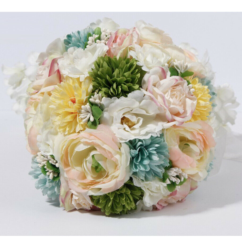 Cascade Bouquet Wedding Bridal Bridesmaid Artificial Silk Hand Tied Flowers