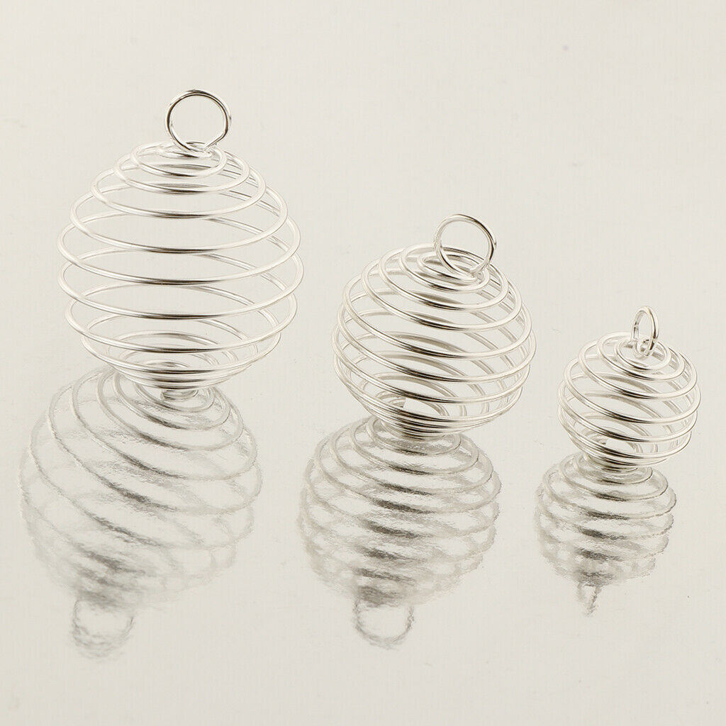 Spiral Cages Pendants for Jewelry Making (15/25/30mm) 10pcs for Each Size 30pcs