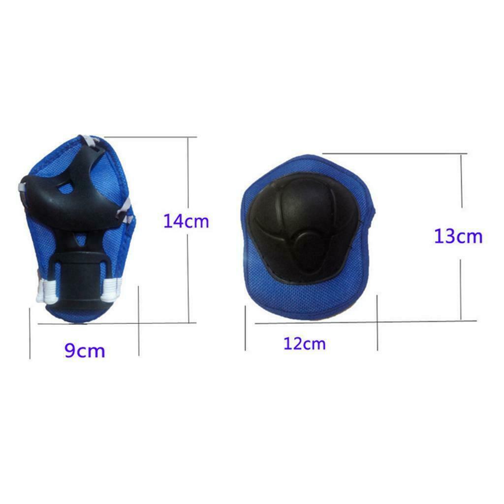 7Pcs Kid Wrist Knee Elbow Protector Roller Skating Skateboard Outdoor Guard Blue