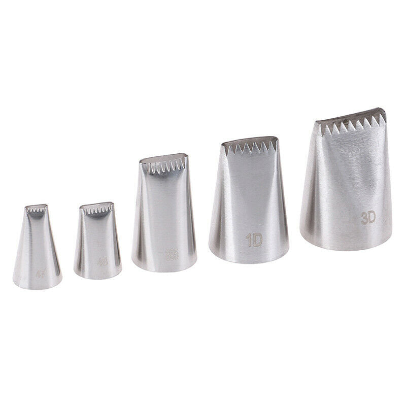 5pcs Basket Weave Tips Icing Piping Nozzle Stainless Steel Writing Tube Nozz3CBD