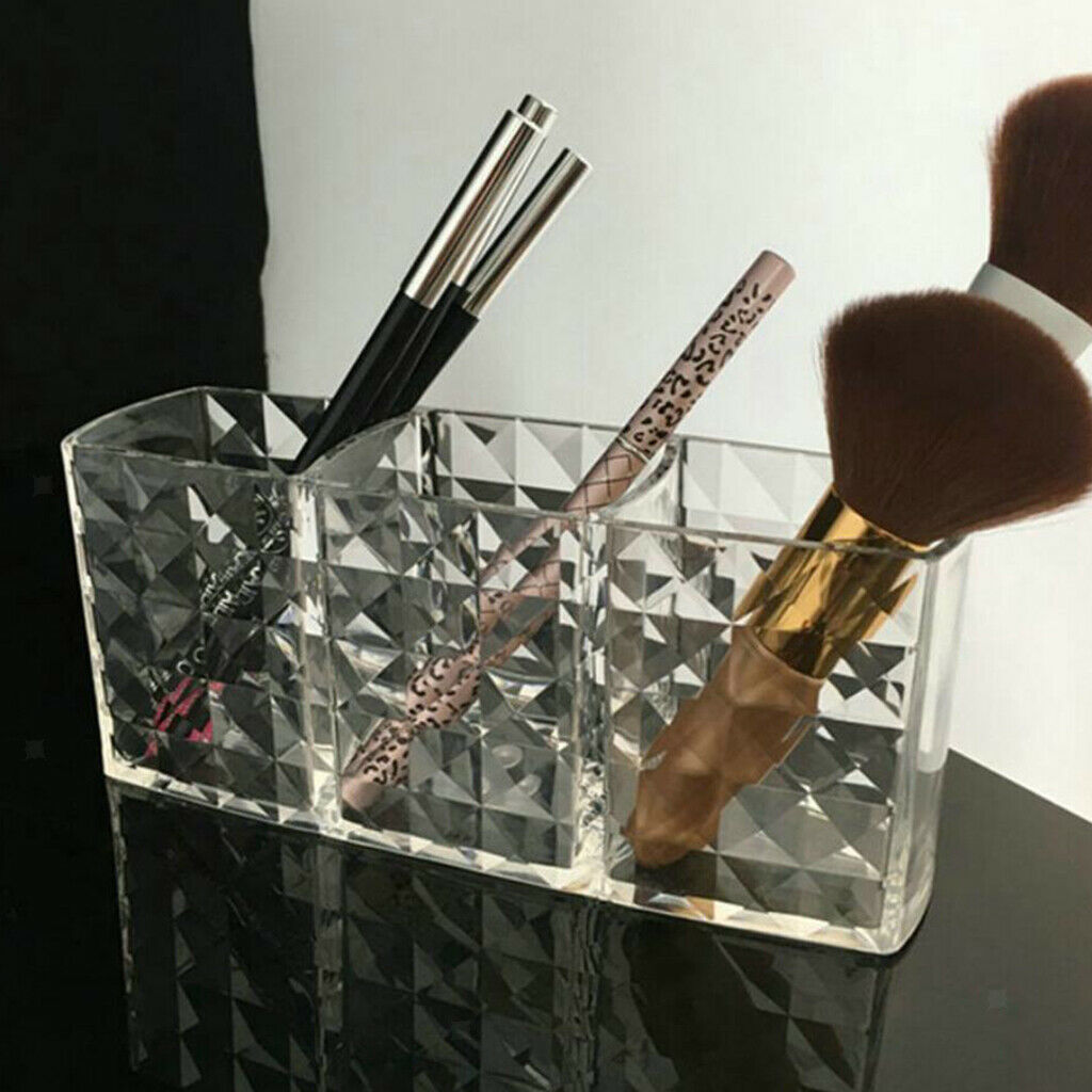 Makeup Organizer With 3 Make Up Brushes Pencil  Slots Large Capacity