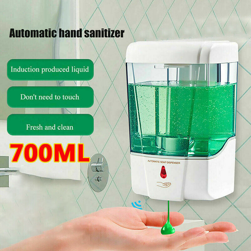 700ML Wall-Mounted Automatic Touchless IR Public Hand Soap Shampoo Dispenser