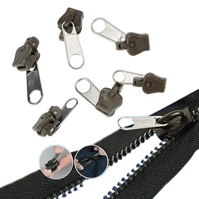 Kit 6 Zipper Repair Closing Lightning Coat Jacket Jeans Handbag Fix New