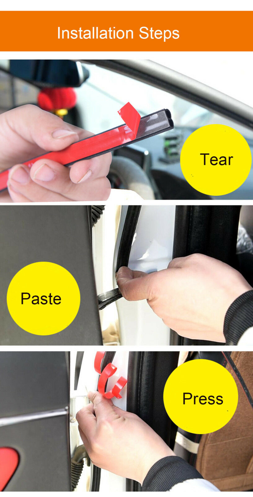 5M Universal B Shape Car Truck Door Edge Rubber Weather Seal Strip Weatherstrip