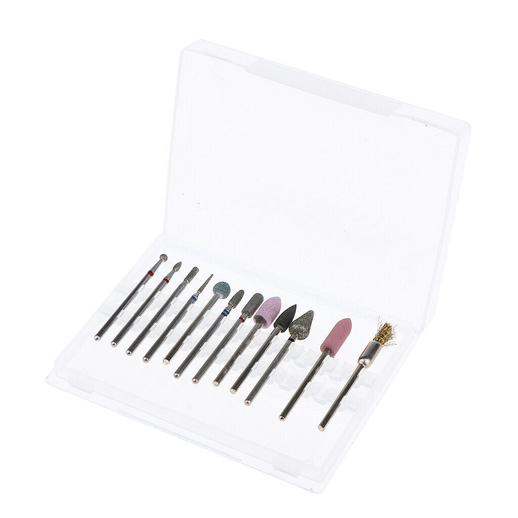 12pcs/set Cuticle Clean Nail Drill Bit File Polishing Electric Drill Bits 02