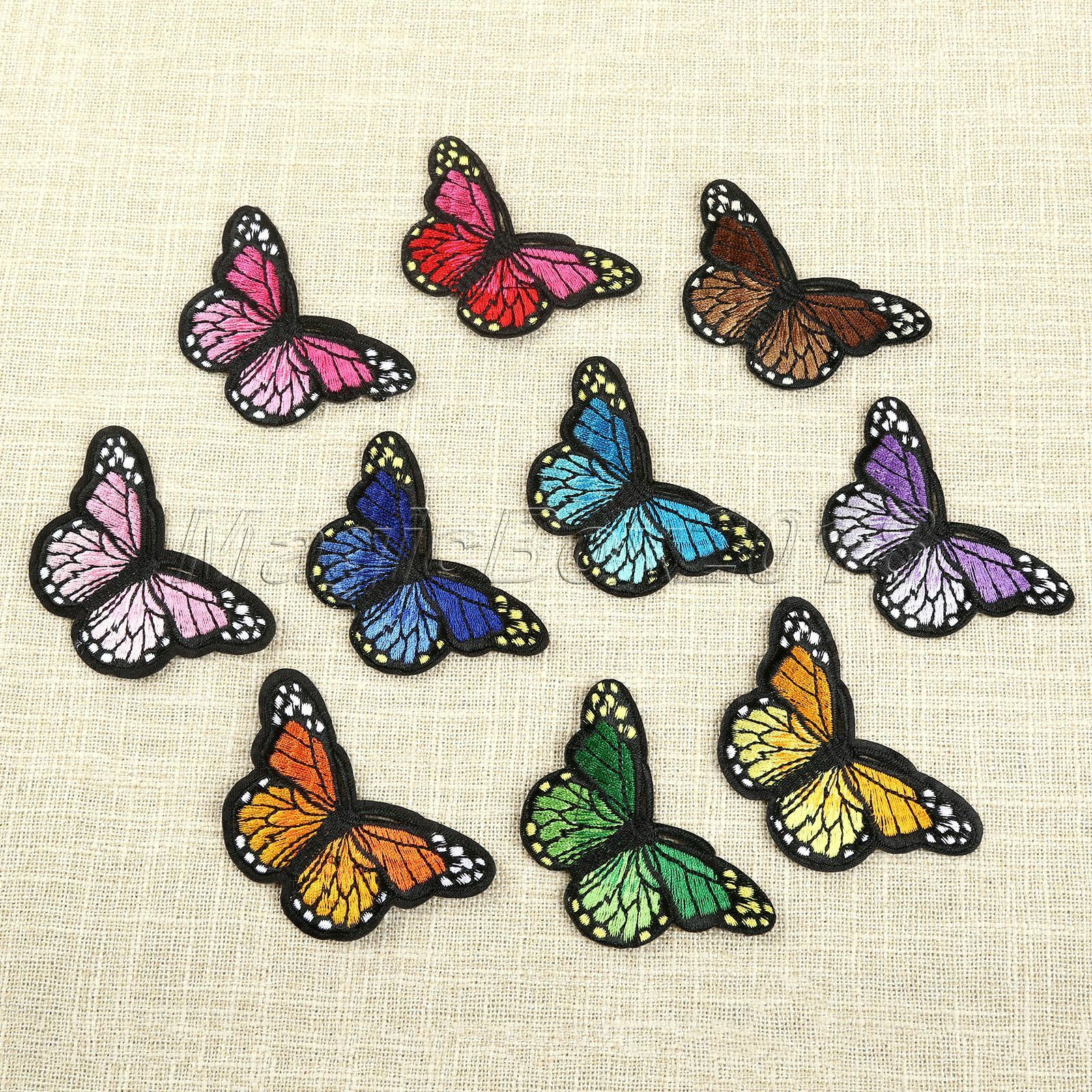 10pc Fabric Colorful Butterfly Sewing Iron On Patches Embroidered Badge Applique
