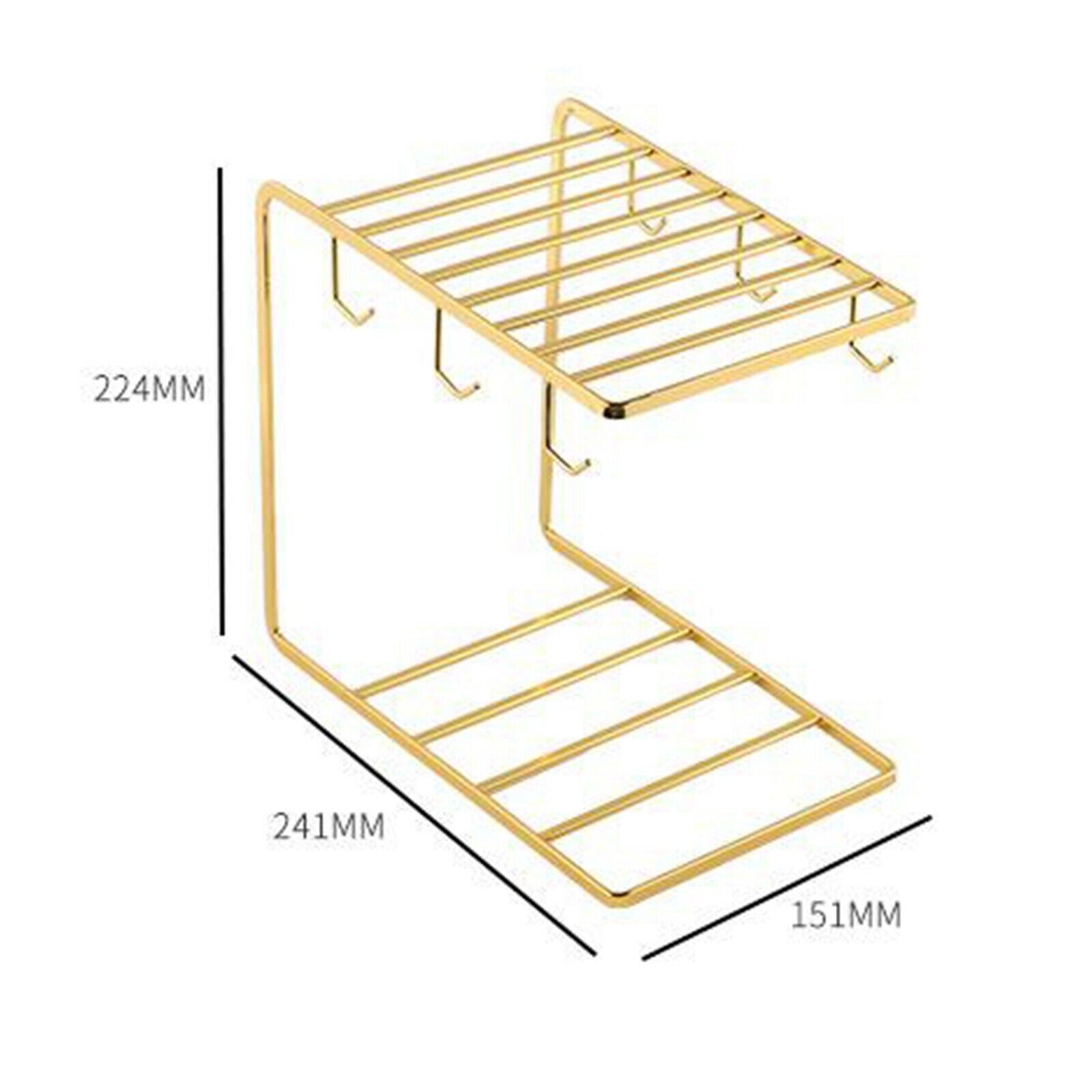 Minimalist Geometric 6 Cup Drying Rack Stand Metal Mug Tree Drying Organizers