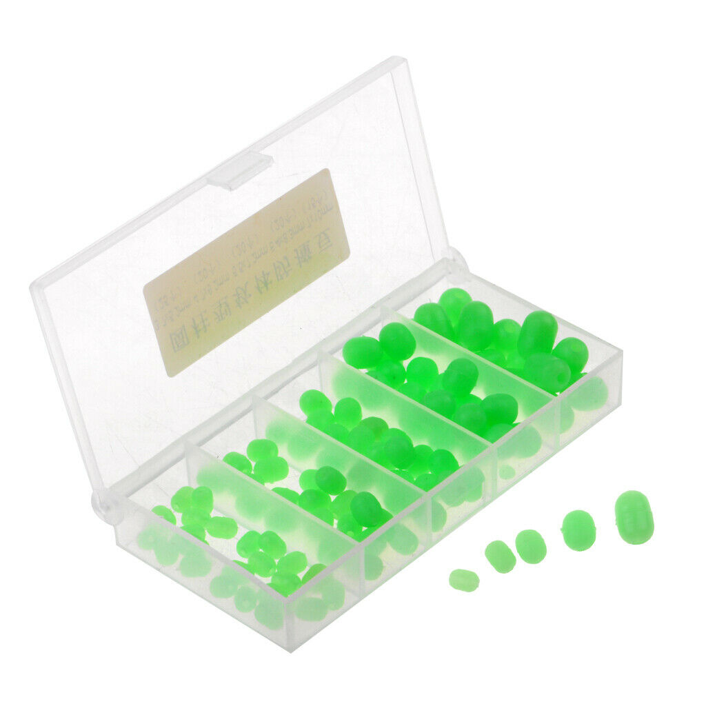 Glow Fishing Beads Soft Plastic Oval Shaped Beads Fishing Tackle Tools