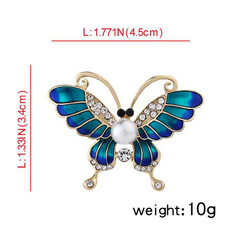 Butterfly Brooches Metal Crystal Rhinestones Cutout Brooch Pins Wedding P.l8