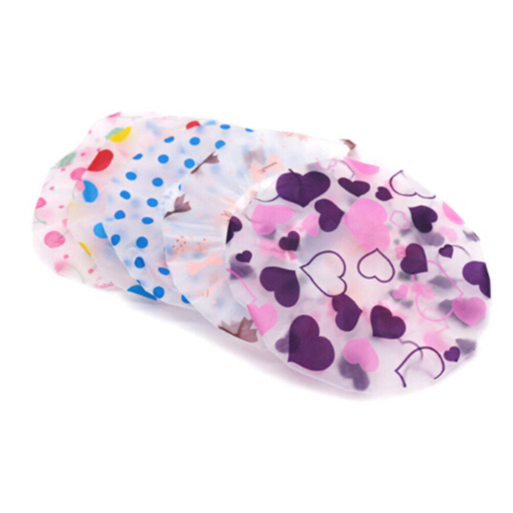 2 Pc Kids Children Shower Cap Waterproof Elastic Bath Hat Cleaning Hat Cu.l8