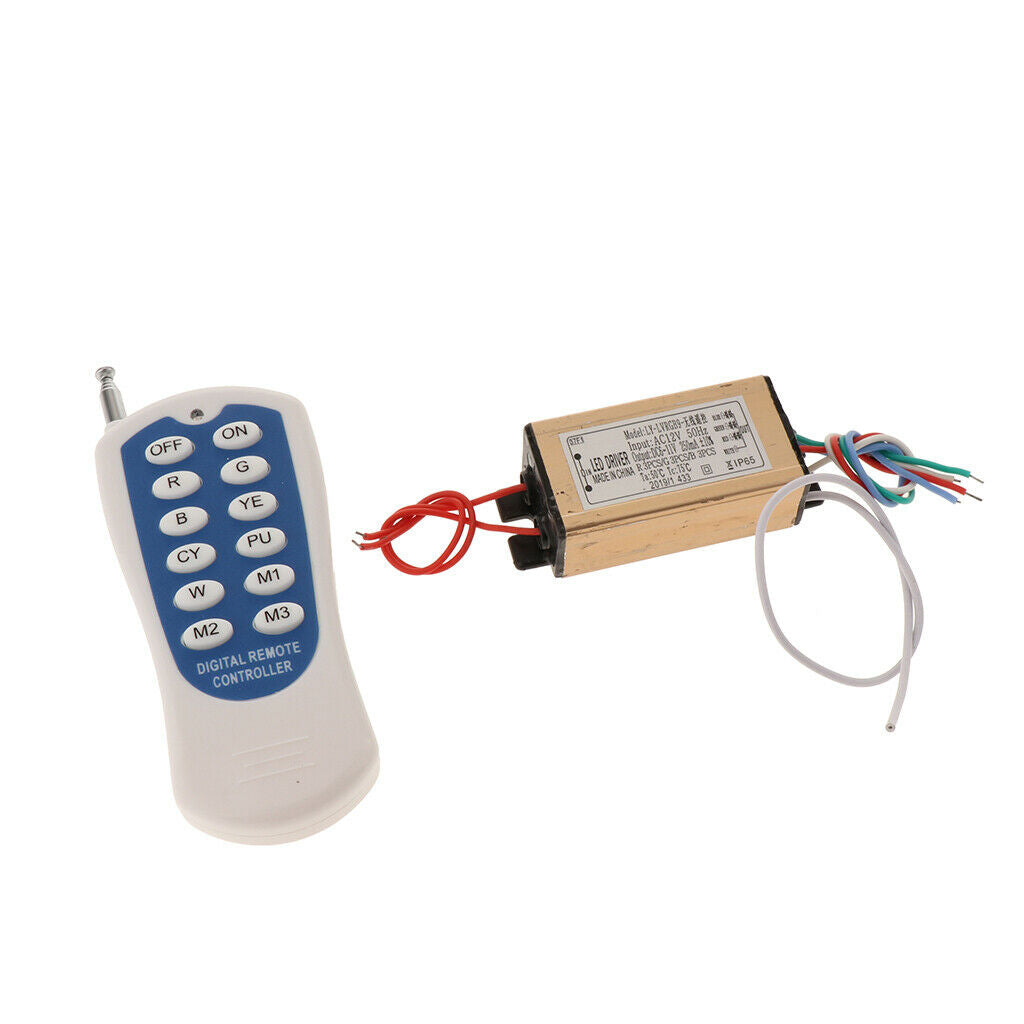 AC12-24V 3-18W Remote Control RGB Underwater Light Driver Power Supply