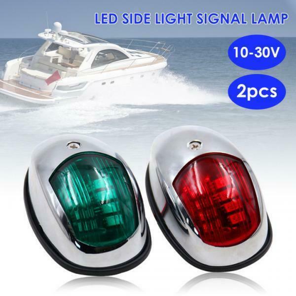 2pcs Green and Red Marine 12V Bow Navigation Lights - Boat Yacht Kayaks LED