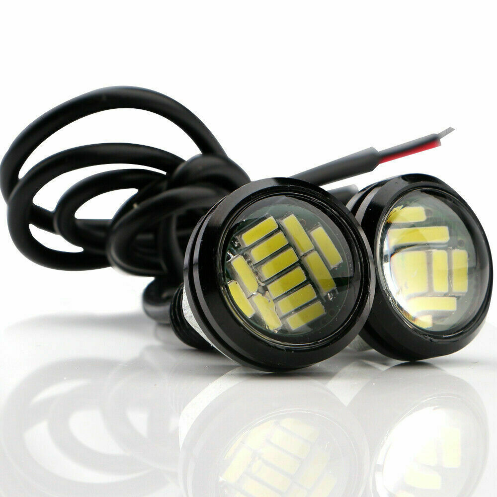 4Pcs White 4014 12SMD Eagle Eye LED Car Daytime Running Light Backup Signal Lamp