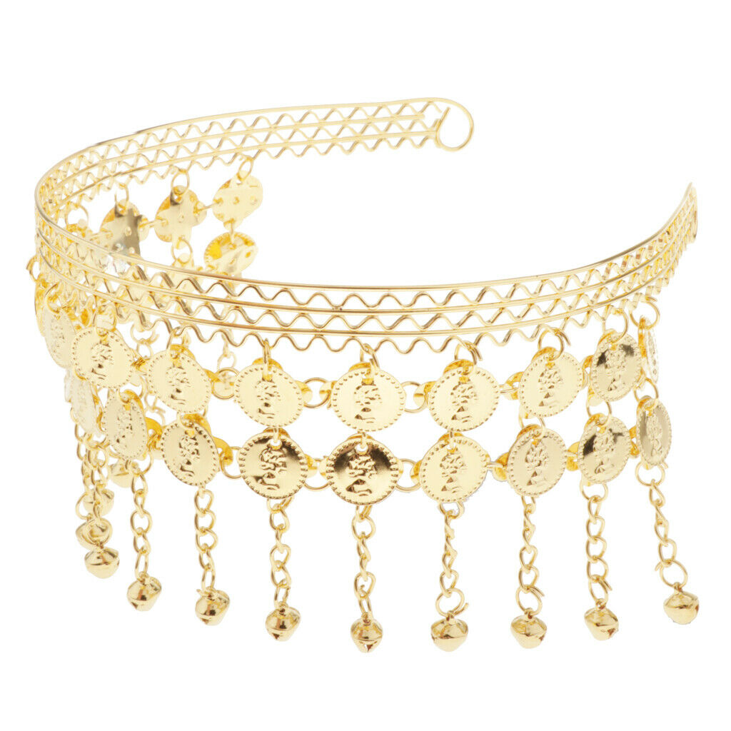 Women Belly Dance Tassel Dangle Headband Bridal Dresses Performance Jewelry