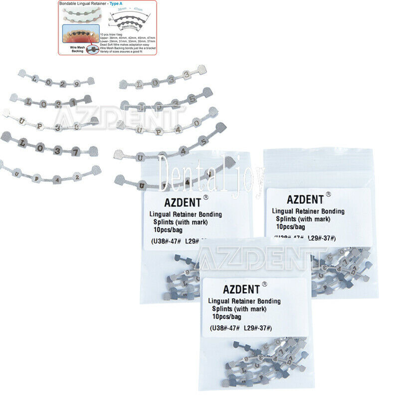 5 X AZDENT Dental Ortho Lingual Retainer Bonding Splits With Mark U/L10pcs/pack