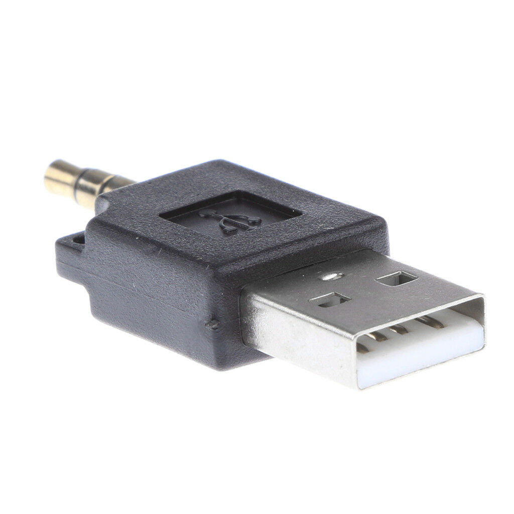 3.5mm Audio to USB Male Adapter Charge Adapter for iPod Shuffle 2nd Black