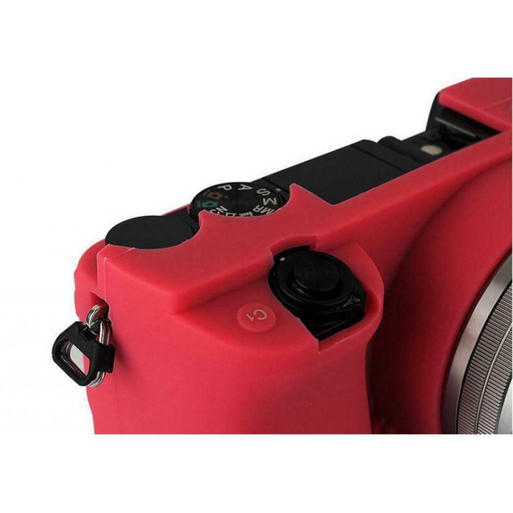 Soft Silicone Rubber Camera Protective Cover Case For  A6000 Black+Red
