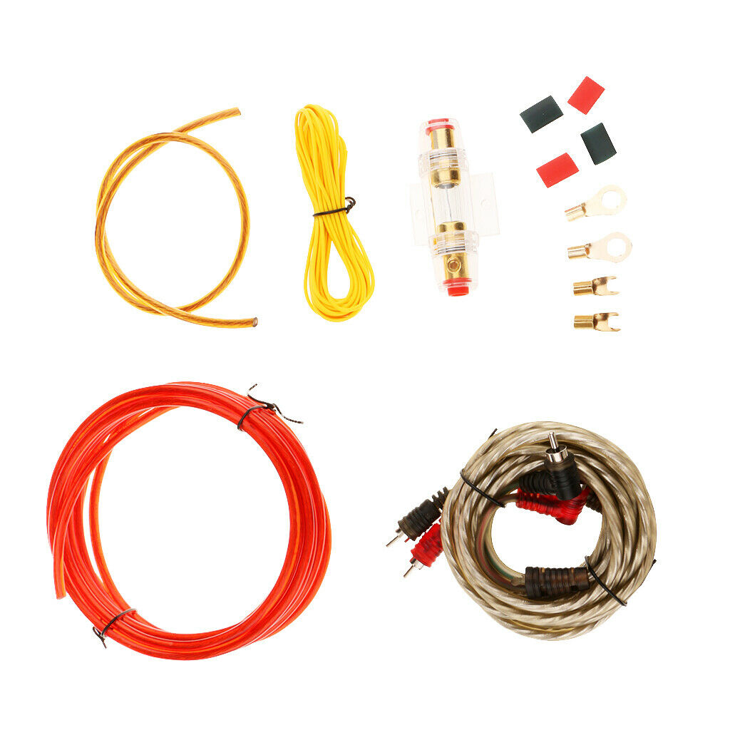 Car Amplifier Wiring Kit Audio Subwoofer Sub Power AMP RCA Cable AGU FUSE