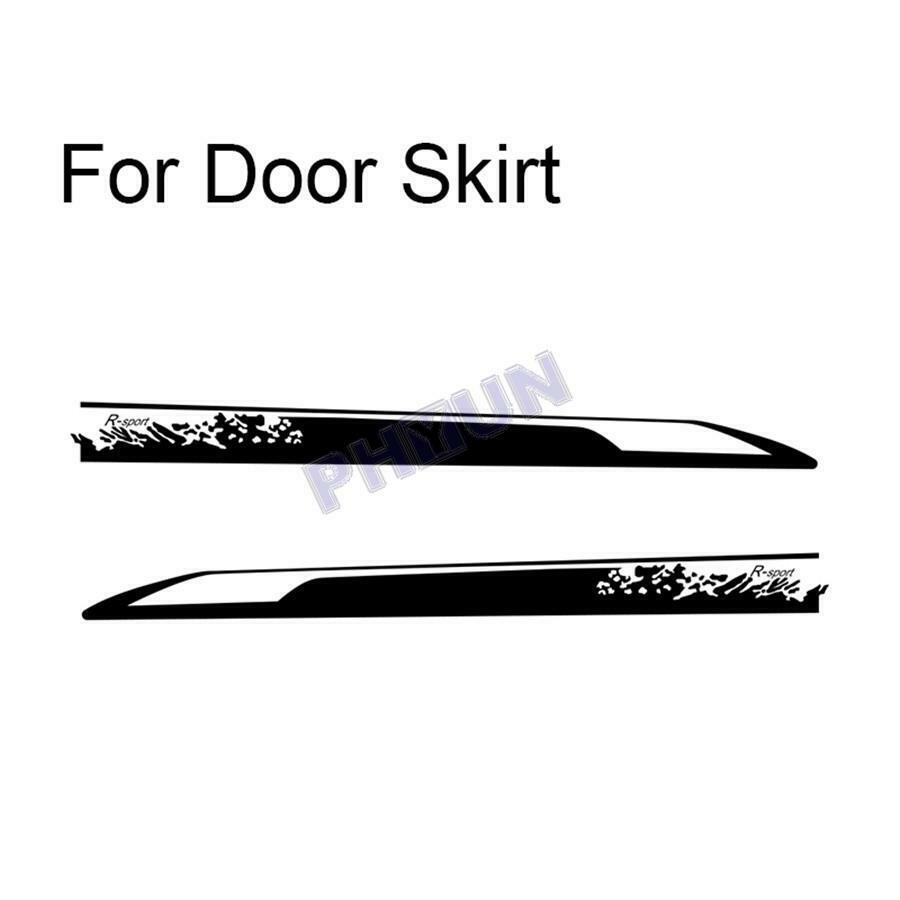 2x Black Pickup Side Stickers Door Skirt Stickers Decoration Decals Universal