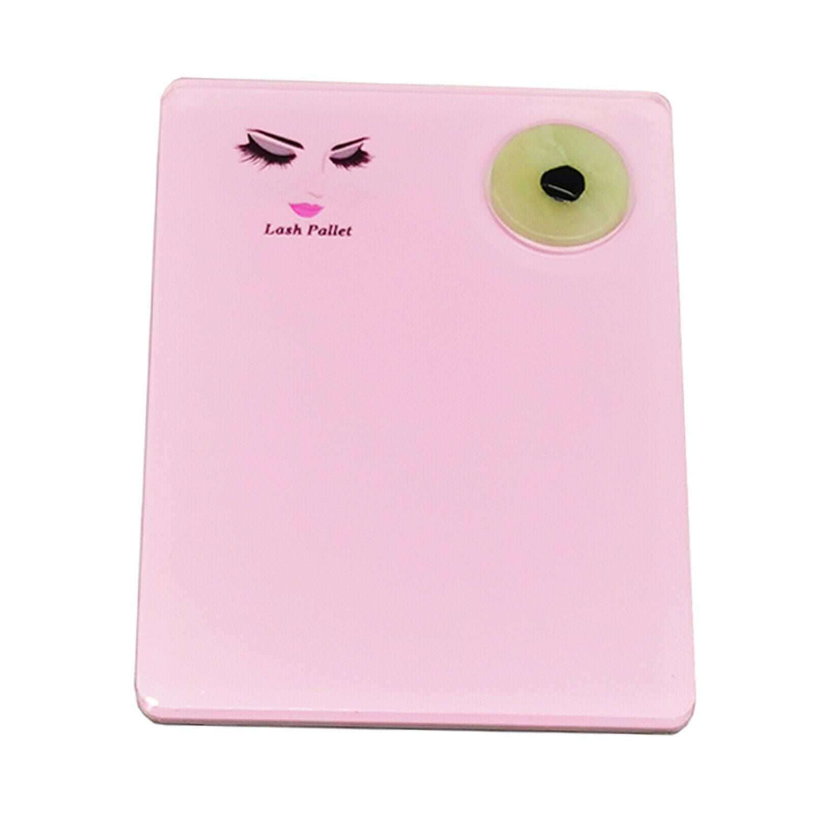 Pink Acrylic Eyelash Extension Eye Lash Pallet Tool + Round Jade Stone New