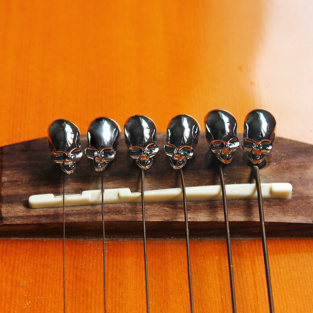 Set of 6 Acoustic Guitar/Mandolin Bridge Pins Replacement-Zinc Alloy