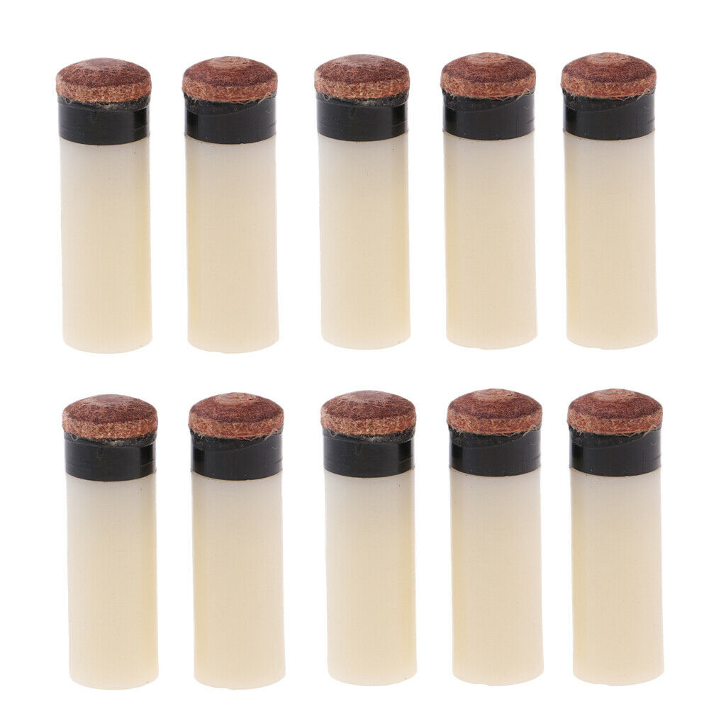 Premium Slip-on Pool Cue Tip Snooker Billiard Hard Tips 10pcs/Pack - 11 mm