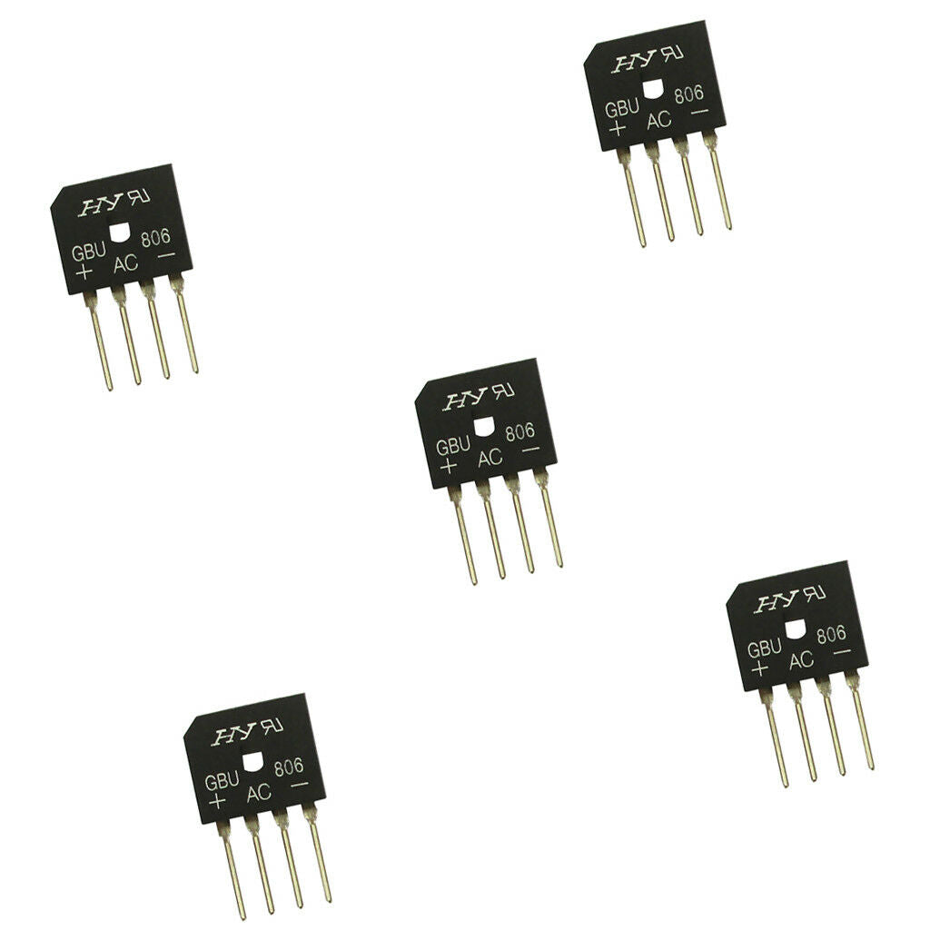 5 pieces Silicon Copper Bridge  Full Wave Single Phase 6 Amps 600V