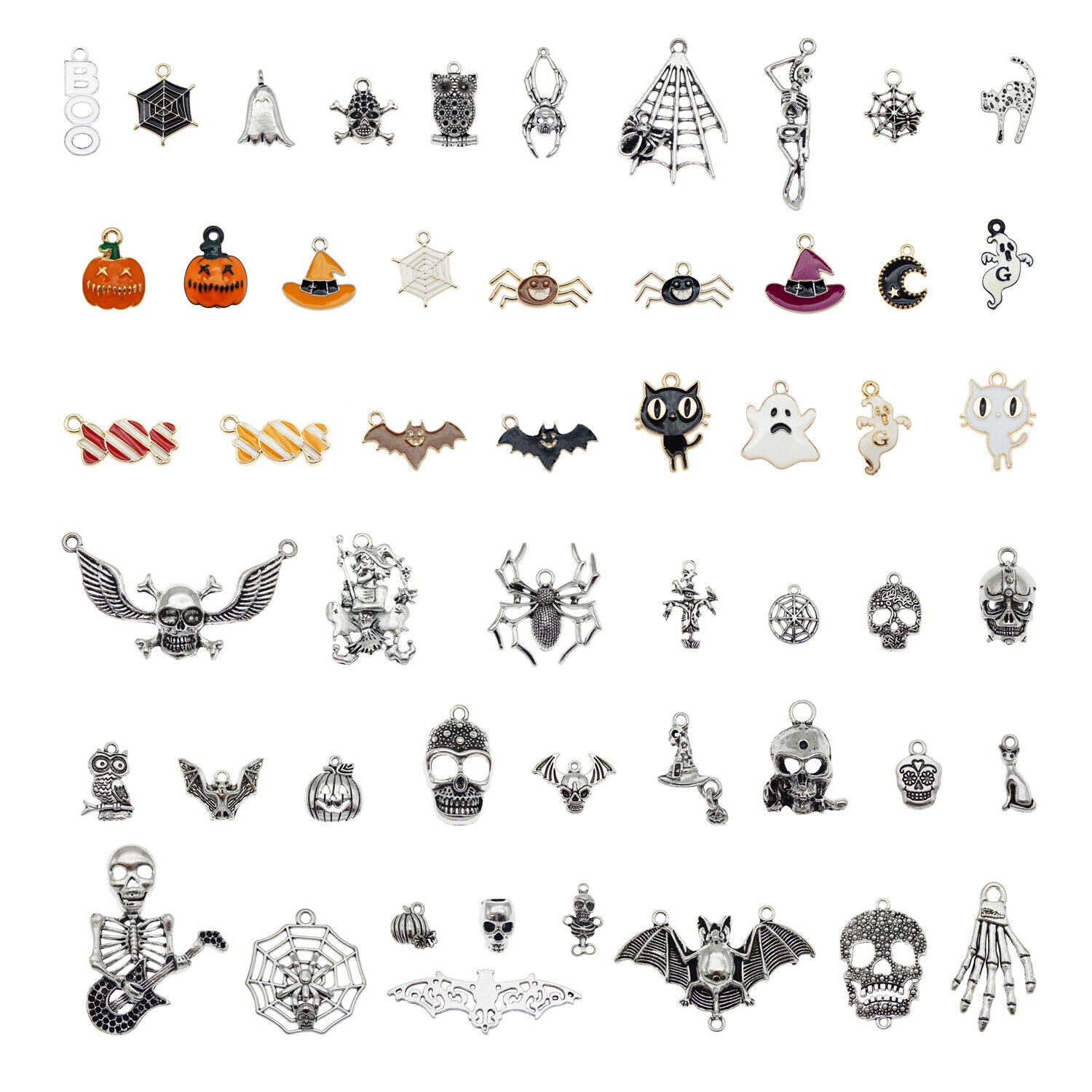 Wholesale Mixed Random Alloy Halloween Series Pendant Charms DIY Findings 40pcs