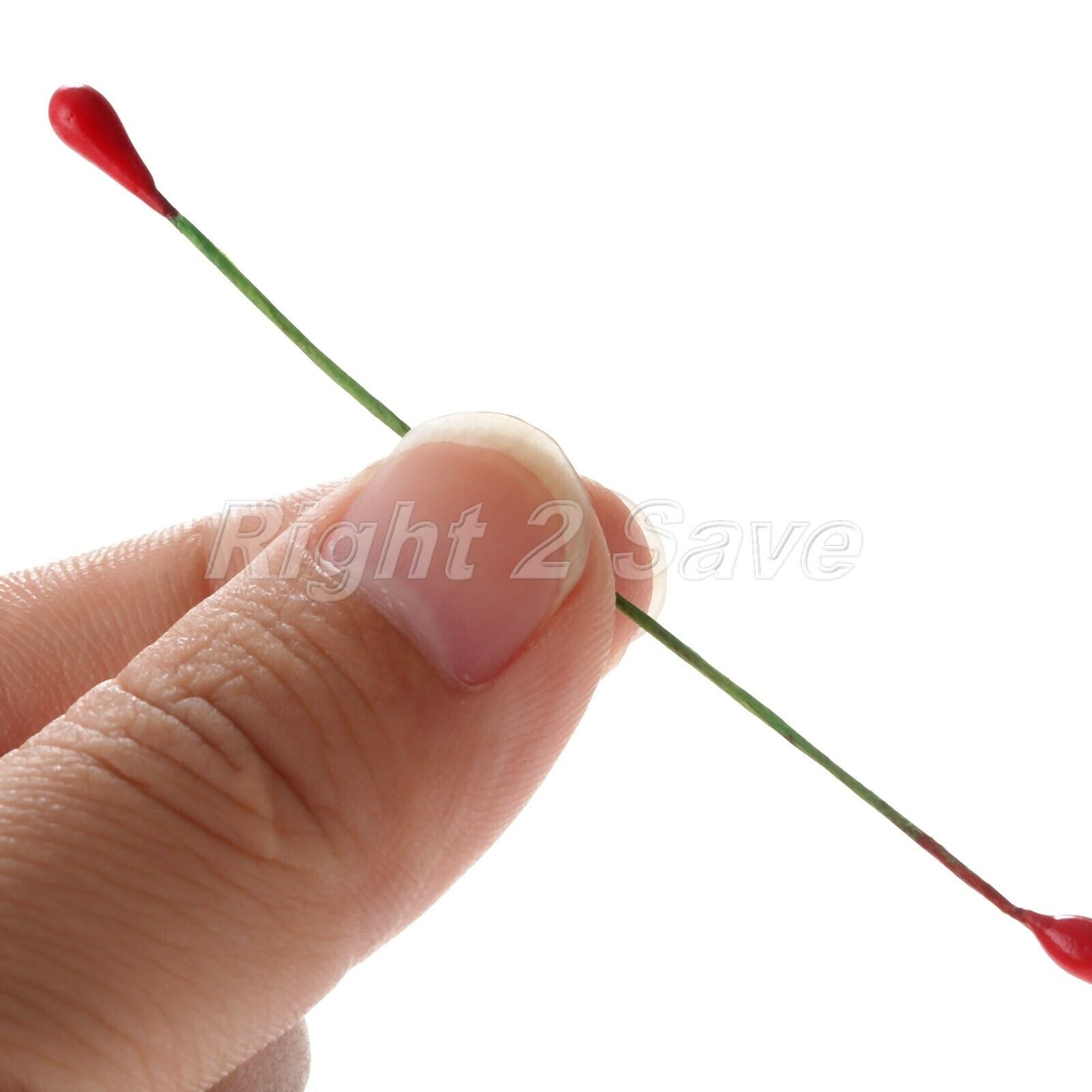 100Pcs Artificial Round Flower Stamens Red Double Sided Wire Wrapped Craft DIY