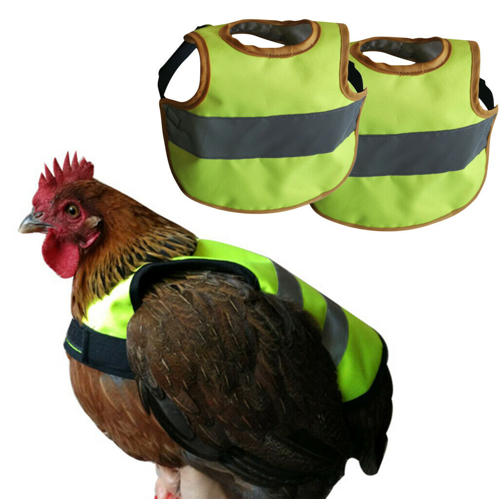 2 Pieces Breathable Pet Reflective Vest Poultry Saddle For Poultry Yellow