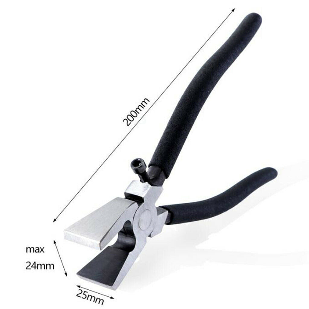 8Inch Breaking Glass Tool Rubber Tips Running Pliers Grozing Pliers