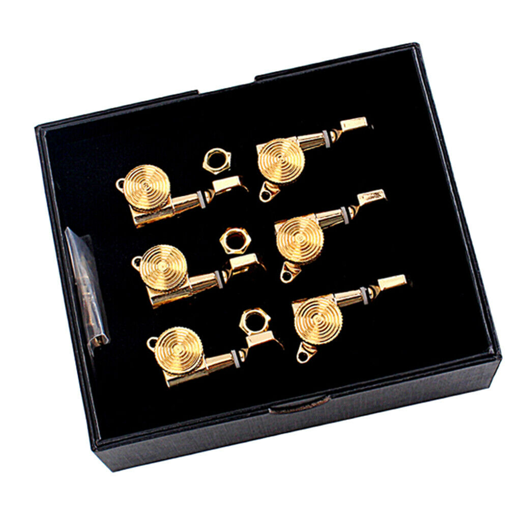 6Pieces Guitar String Tuning Pegs 3R3L for Acoustic Guitar Parts Golden