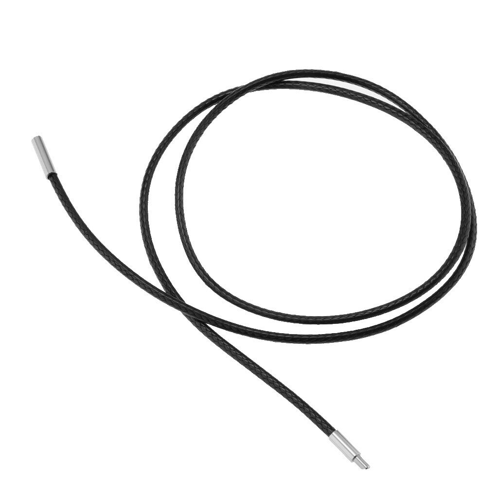 2x500mm Handmade Black Necklace Cords Wax Rope Strings for Jewelry Making