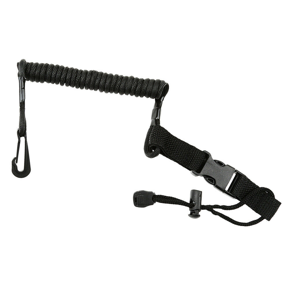 Black Elastic Marine Rod and Paddle Leash quick Rlease Buckle Accessory
