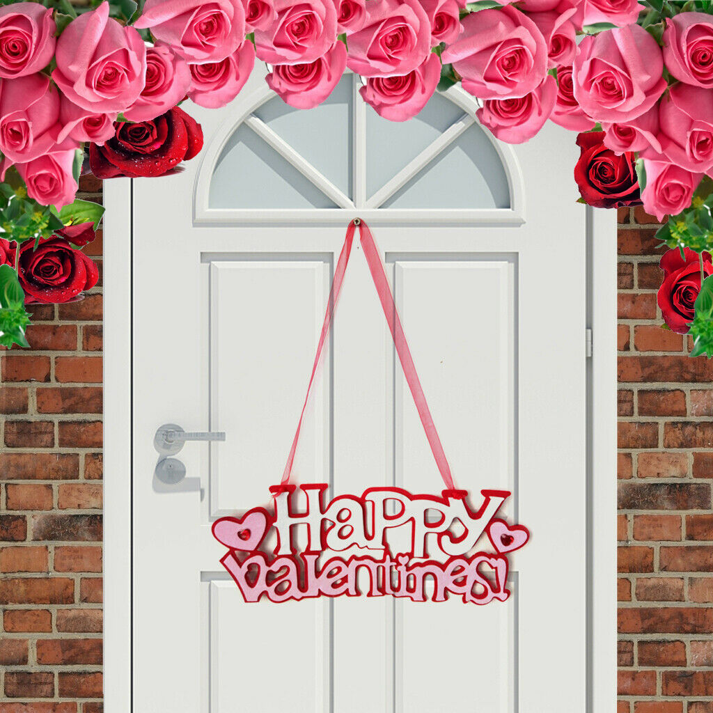 Romantic Non-woven Happy Valentines Home Decor Wall Door Hanging Sign Plaue