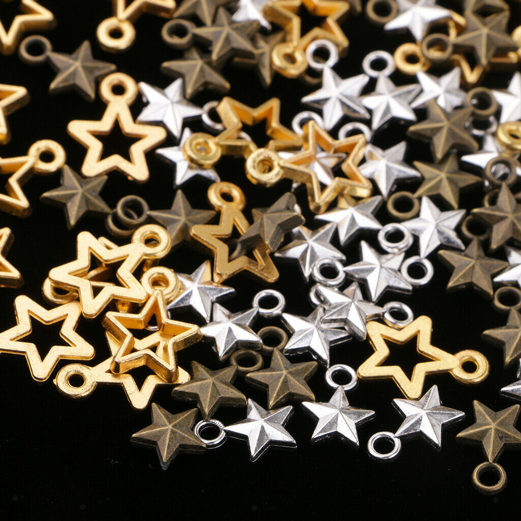 150Pcs Assorted Star Charms PendantS DIY Jewelry Finding Making Accessories