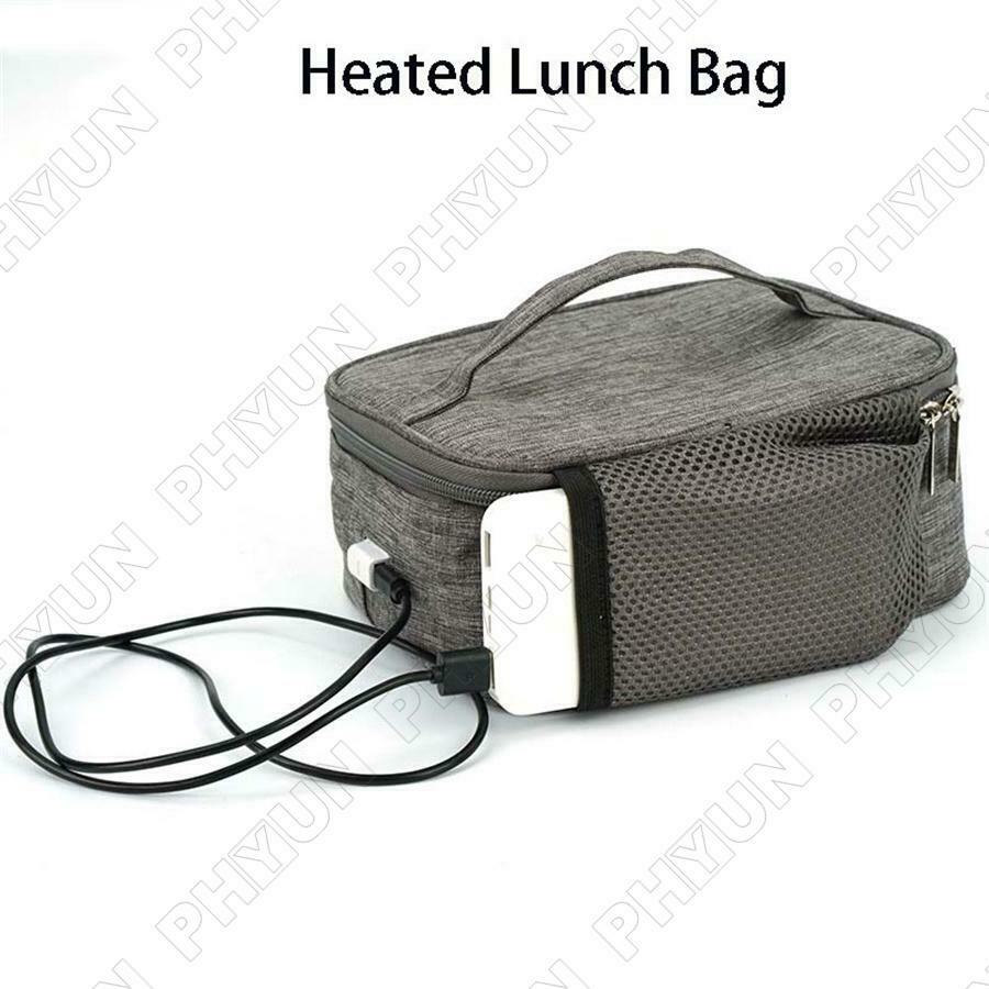 1x USB Heating Lunch Box Portable Outdoor Office Picnic Food Storage Heating Bag