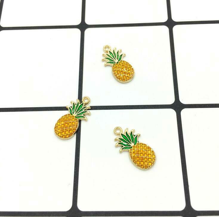 20pcs Drip oil Pineapple fruit alloy Pendant making bracelet Jewelry Accessories