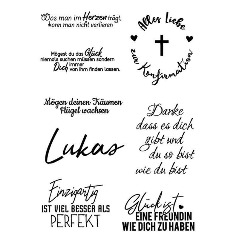 Blessing Lettering German Wishes Clear Stamps for Card Making Decoration and DIY